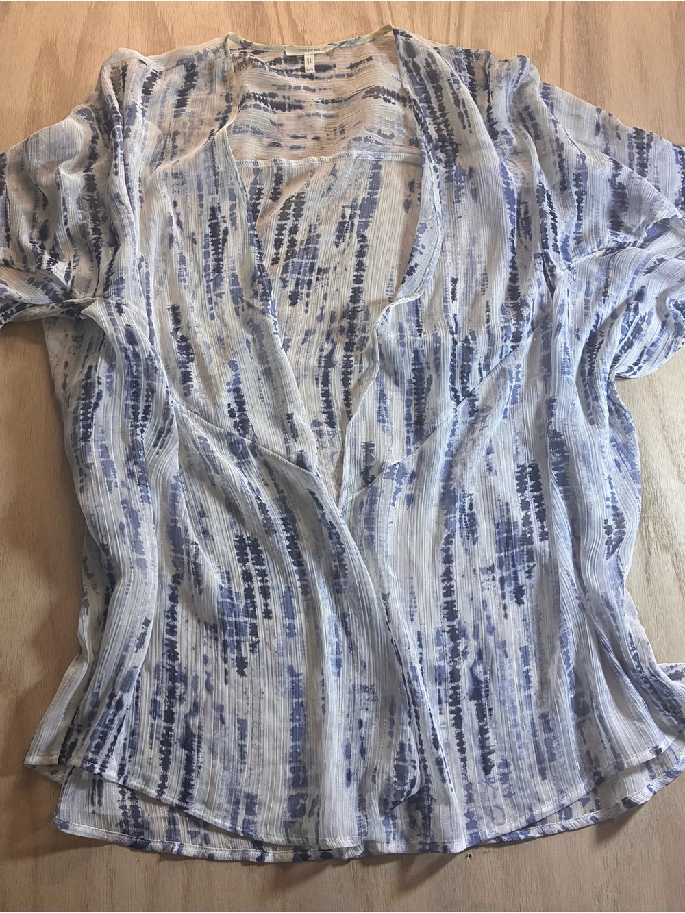 Maurice’s Light Blue Sheer Flowy Open Women's Top 0X 1X